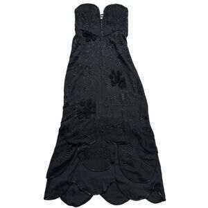 Gorgeous 2 Piece Handmade Fully Beaded Silk Corset Maxi Dress Black Tie Formal